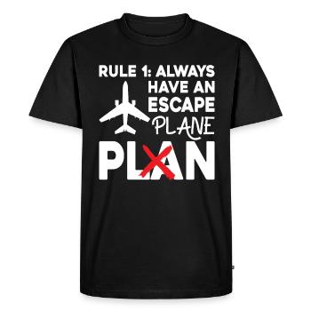 Airline Pilot Pun Escape Airplane Pilot - Men's Premium Organic T-Shirt - black - Front - Nico (187cm)