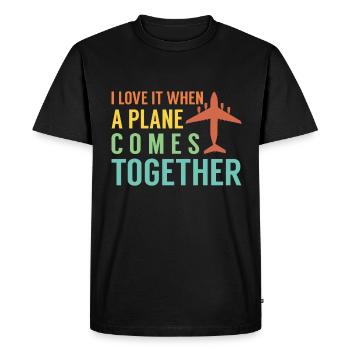 Airline Pilot Airplane Airline Flight - Men's Premium Organic T-Shirt - black - Front - Nico (187cm)