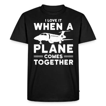 Airline Pilot Airplane Airline Flight - Men's Premium Organic T-Shirt - black - Front - Nico (187cm)