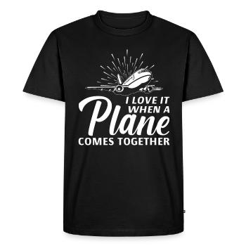 Airline Pilot - Men's Premium Organic T-Shirt - black - Front - Nico (187cm)