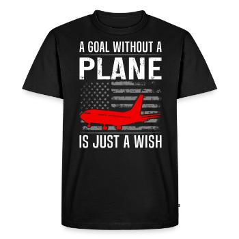 Quote from an airline pilot - Men's Premium Organic T-Shirt - black - Front - Nico (187cm)