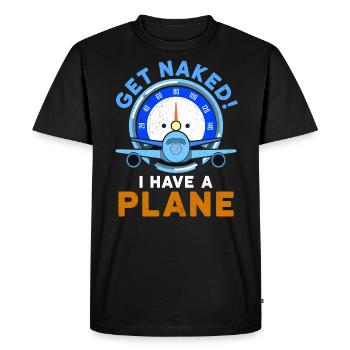 Devis de pilote de ligne J’ai un pilote d’avion - T-shirt Premium bio Homme - noir - Devant - Nico (187cm)