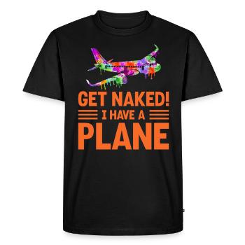 Devis de pilote de ligne J’ai un pilote d’avion - T-shirt Premium bio Homme - noir - Devant - Nico (187cm)