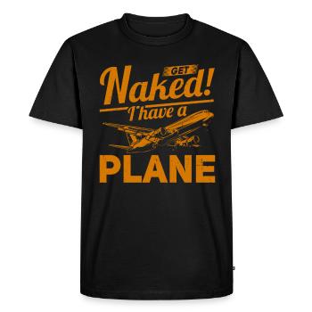 Devis de pilote de ligne J’ai un pilote d’avion - T-shirt Premium bio Homme - noir - Devant - Nico (187cm)