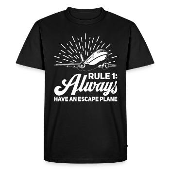 Airline Pilot Pun Escape Airplane Pilot - Men's Premium Organic T-Shirt - black - Front - Nico (187cm)