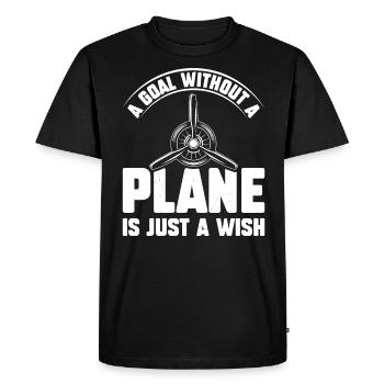 Pilote de ligne Une destination sans avion - T-shirt Premium bio Homme - noir - Devant - Nico (187cm)