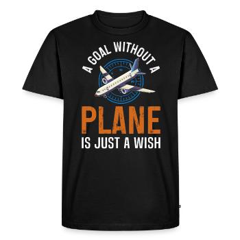 Pilote de ligne Une destination sans avion - T-shirt Premium bio Homme - noir - Devant - Nico (187cm)