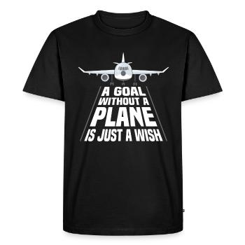 Pilote de ligne Une destination sans avion - T-shirt Premium bio Homme - noir - Devant - Nico (187cm)