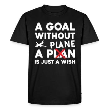 Pilote de ligne Une destination sans avion - T-shirt Premium bio Homme - noir - Devant - Nico (187cm)