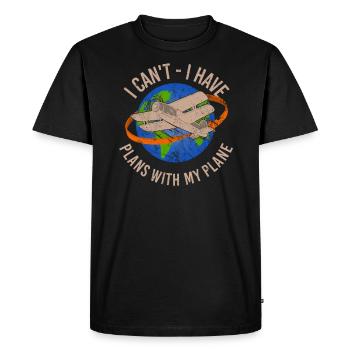 Airline Pilot Aviation Pun for a company pilot - Men's Premium Organic T-Shirt - black - Front - Nico (187cm)