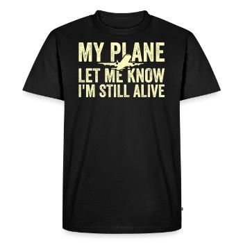 Jeu de mots d’aviation de pilote de ligne pour un pilote de compagnie - T-shirt Premium bio Homme - noir - Devant - Nico (187cm)