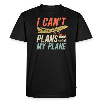 Airline Pilot Aviation Pun for a company pilot - Men's Premium Organic T-Shirt - black - Front - Nico (187cm)