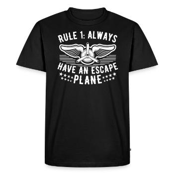 Jeu de mots d’aviation de pilote de ligne pour un pilote de compagnie - T-shirt Premium bio Homme - noir - Devant - Nico (187cm)