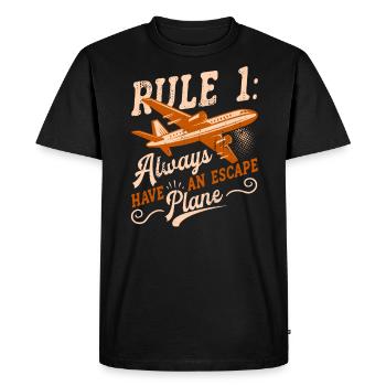 Airline Pilot Aviation Pun for a company pilot - Men's Premium Organic T-Shirt - black - Front - Nico (187cm)