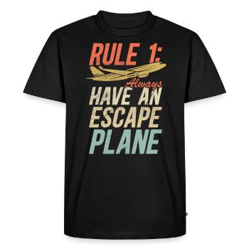 Jeu de mots d’aviation de pilote de ligne pour un pilote de compagnie - T-shirt Premium bio Homme - noir - Devant - Nico (187cm)