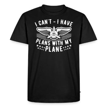 Airline Pilot Aviation Pun for a company pilot - Men's Premium Organic T-Shirt - black - Front - Nico (187cm)