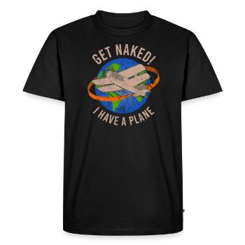 Jeu de mots d’aviation de pilote de ligne pour un pilote de compagnie - T-shirt Premium bio Homme - noir - Devant - Nico (187cm)