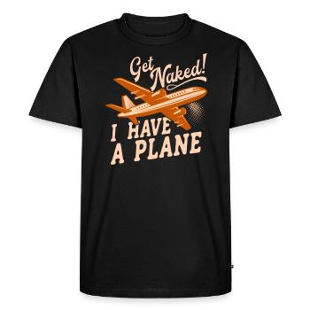 Jeu de mots d’aviation de pilote de ligne pour un pilote de compagnie - T-shirt Premium bio Homme - noir - Devant - Nico (187cm)