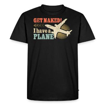 Jeu de mots d’aviation de pilote de ligne pour un pilote de compagnie - T-shirt Premium bio Homme - noir - Devant - Nico (187cm)