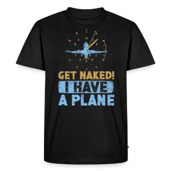 Jeu de mots d’aviation de pilote de ligne pour un pilote de compagnie - T-shirt Premium bio Homme - noir - Devant - Nico (187cm)