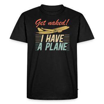 Jeu de mots sur le sujet de l’aviation de pilote de ligne pour - T-shirt Premium bio Homme - noir - Devant - Nico (187cm)