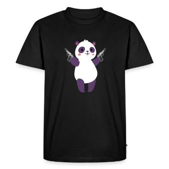 Panda Panda Ours Ours Animal Pandas Cadeau - T-shirt Premium bio Homme - noir - Devant - Nico (187cm)