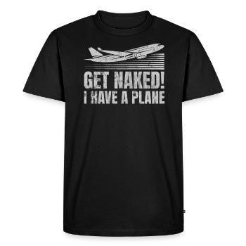 J’ai un avion pour un pilote cargo - T-shirt Premium bio Homme - noir - Devant - Nico (187cm)