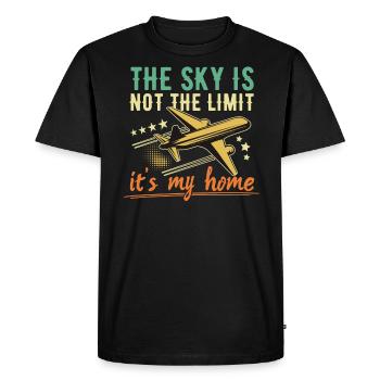 Le ciel n’est pas la limite de l’aviation pilote - T-shirt Premium bio Homme - noir - Devant - Nico (187cm)