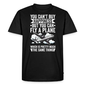 Professional Pilot Flight License Pilot - Men's Premium Organic T-Shirt - black - Front - Nico (187cm)