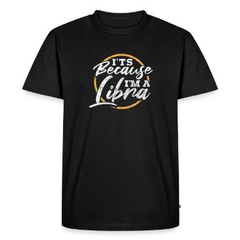 Libra Zodiac Sign Horoscope Astrology Gift - Men's Premium Organic T-Shirt - black - Front - Nico (187cm)