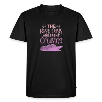 Bateau de croisière Cadeau de bateau de vacances - T-shirt Premium bio Homme - noir - Devant - Nico (187cm)