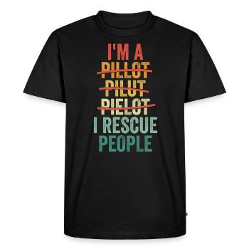 Piloter des fautes d’orthographe pour une recherche et - T-shirt Premium bio Homme - noir - Devant - Nico (187cm)