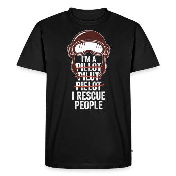 Pilotes de sauvetage en vol De recherche et de sauvetage pilotes - T-shirt Premium bio Homme - noir - Devant - Nico (187cm)