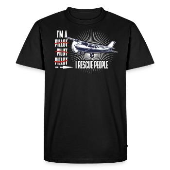 Spelling mistakes for a rescue pilot - Men's Premium Organic T-Shirt - black - Front - Nico (187cm)