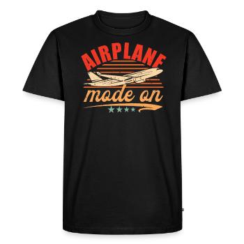 Mode d’avion Pilote d’avion Disant - T-shirt Premium bio Homme - noir - Devant - Nico (187cm)