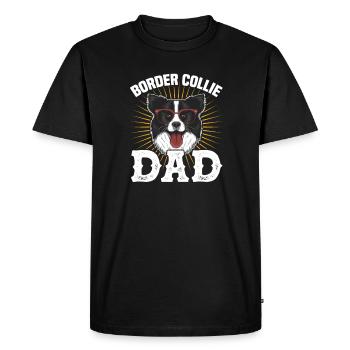 Border Collie Papa Chien Chien Troupeau Chien Cadeau - T-shirt Premium bio Homme - noir - Devant - Nico (187cm)
