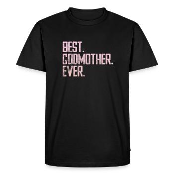 Marraine Tante Marraine Baptême Nièce Neveu Cadeau - T-shirt Premium bio Homme - noir - Devant - Nico (187cm)