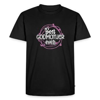 Marraine Tante Marraine Baptême Nièce Neveu Cadeau - T-shirt Premium bio Homme - noir - Devant - Nico (187cm)