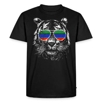 Daghestan Tiger Daghestan Flag Lunettes de soleil - T-shirt Premium bio Homme - noir - Devant - Nico (187cm)