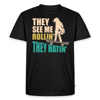 Fingerboard Finger Skateboard Fingerboarding - T-shirt Premium bio Homme - noir - Devant - Nico (187cm)