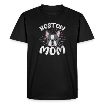 Boston Terrier Mom - Men's Premium Organic T-Shirt - black - Front - Nico (187cm)