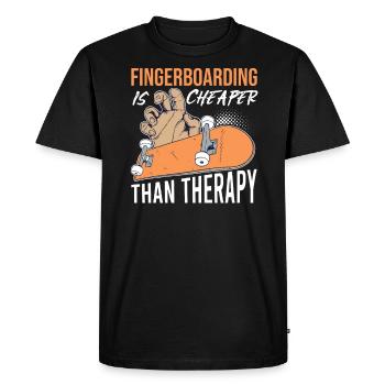 Fingerboard Finger Skateboard dicton. Rétro - T-shirt Premium bio Homme - noir - Devant - Nico (187cm)