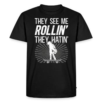 Fingerboard Finger Skateboard Fingerboarding - T-shirt Premium bio Homme - noir - Devant - Nico (187cm)