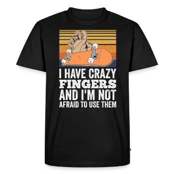 Fingerboard Finger Skateboard Fingerboarding - T-shirt Premium bio Homme - noir - Devant - Nico (187cm)
