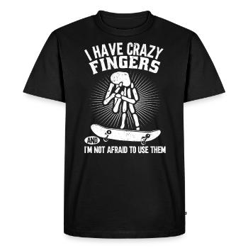 Fingerboard Finger Skateboard Fingerboarding - T-shirt Premium bio Homme - noir - Devant - Nico (187cm)