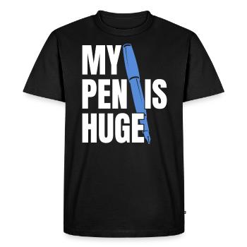 My pen is huge - Men's Premium Organic T-Shirt - black - Front - Nico (187cm)