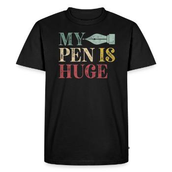 My Pen is huge for fountain pen lovers - Men's Premium Organic T-Shirt - black - Front - Nico (187cm)