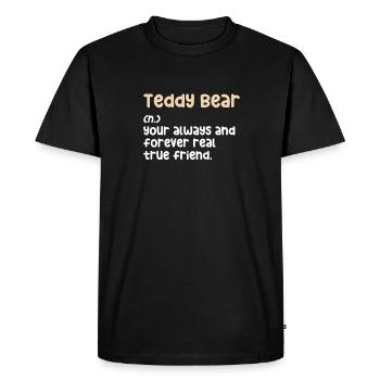 Ours en peluche Ours en peluche Cadeau pour enfants - T-shirt Premium bio Homme - noir - Devant - Nico (187cm)
