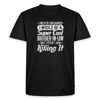 Frère - T-shirt Premium bio Homme - noir - Devant - Nico (187cm)