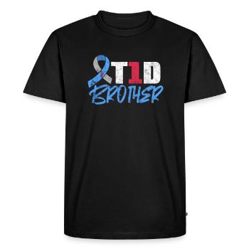 Frère - T-shirt Premium bio Homme - noir - Devant - Nico (187cm)